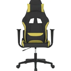vidaXL Gamestoel stof zwart en lichtgroen