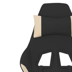 vidaXL Gamestoel stof zwart en crème