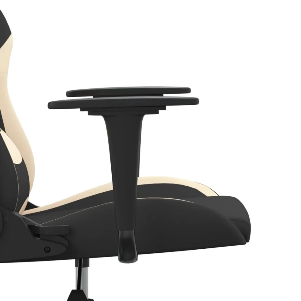 vidaXL Gamestoel stof zwart en crème