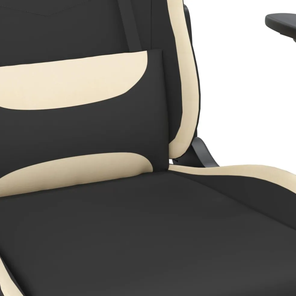 vidaXL Gamestoel stof zwart en crème