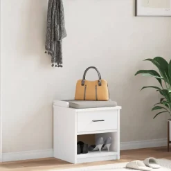 vidaXL Gangbankje SANDNES wit 45x40x50 cm massief grenenhout