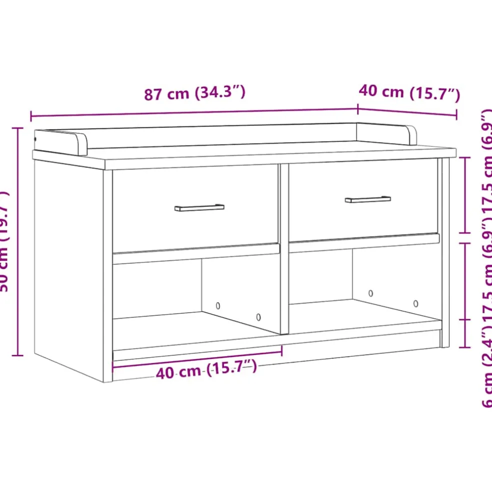 vidaXL Gangbankje SANDNES 87x40x50 cm massief grenenhout