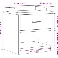 vidaXL Gangbankje SANDNES 45x40x50 cm massief grenenhout