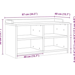 vidaXL Gangbankje SANDNES 87x40x50 cm massief grenenhout