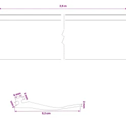 vidaXL Garage Deurafsluiting Zwart 52 x 2 mm 2,5 m PVC