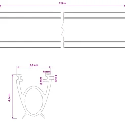 vidaXL Garage Deurafsluiting Zwart 41 x 33 mm 2,5 m PVC