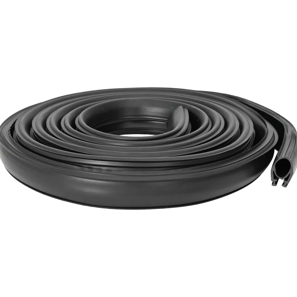 vidaXL Garage Deurafsluiting Zwart 41 x 33 mm 2,5 m PVC