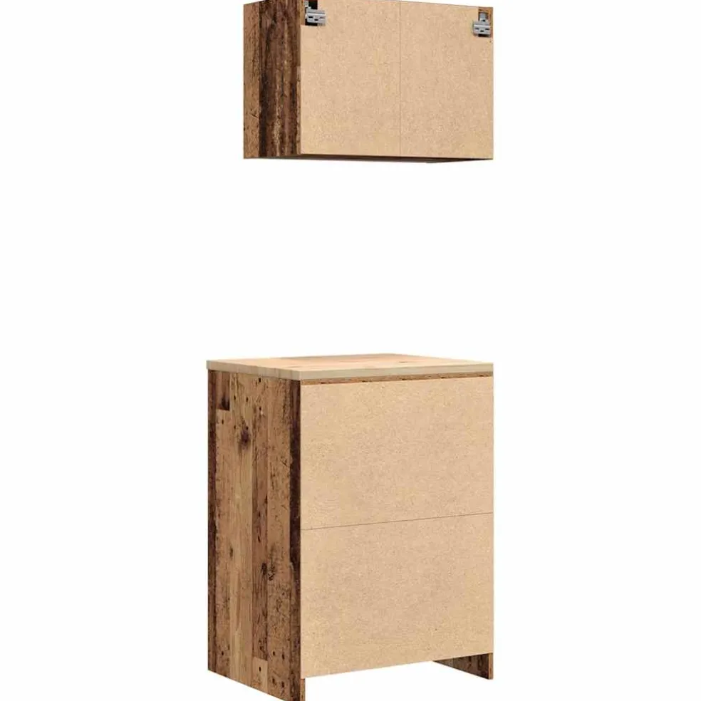 vidaXL Garagekasten 2 st bewerkt hout oud hout