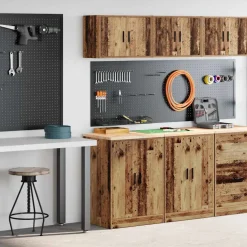 vidaXL Garagekasten 2 st bewerkt hout oud hout