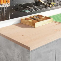 vidaXL Garagekasten 6 st bewerkt hout betongrijs