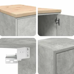 vidaXL Garagekasten 2 st bewerkt hout betongrijs
