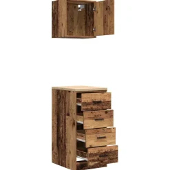 vidaXL Garagekasten 2 st bewerkt hout oud hout