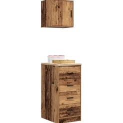 vidaXL Garagekasten 2 st bewerkt hout oud hout