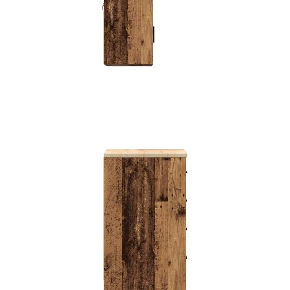 vidaXL Garagekasten 2 st bewerkt hout oud hout