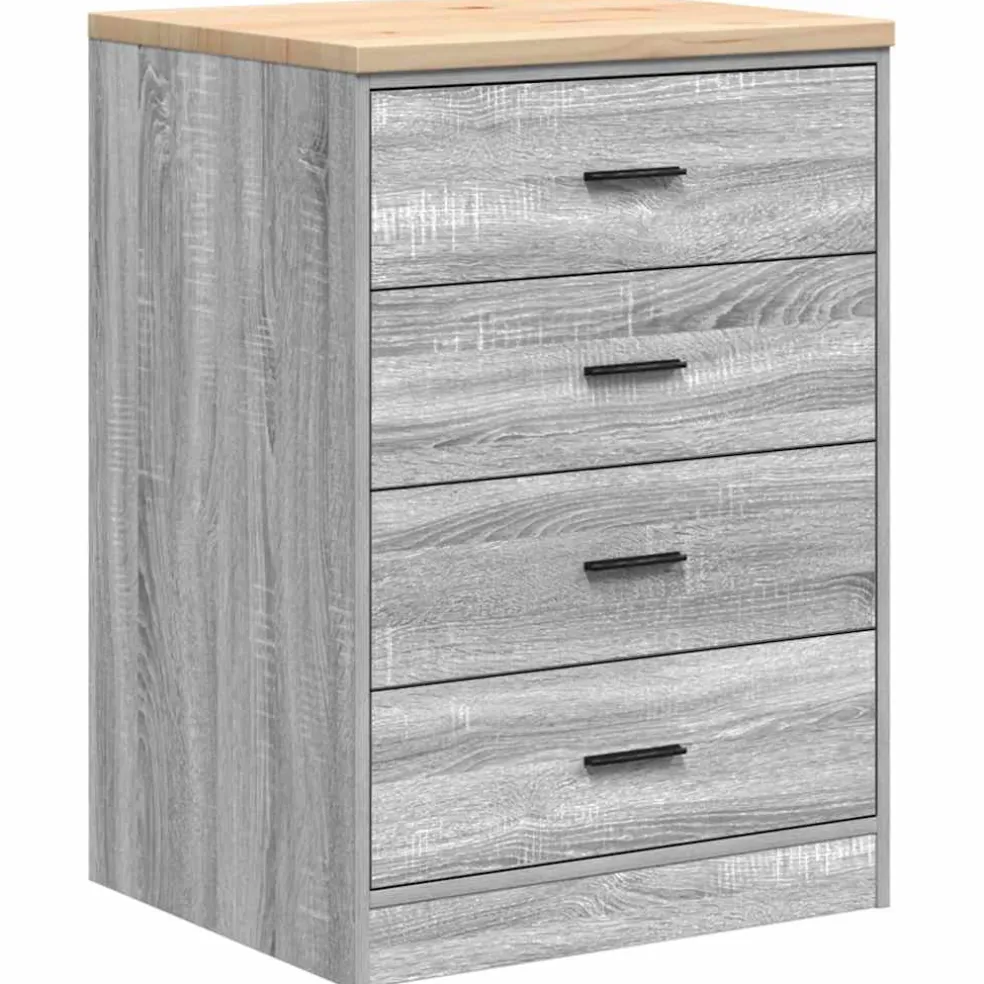 vidaXL Garagekasten 2 st bewerkt hout sonoma grijs