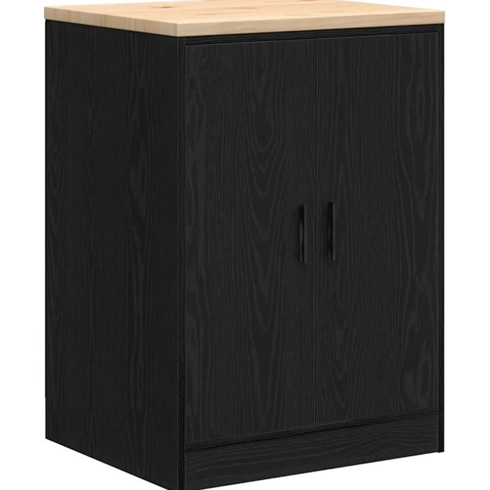 vidaXL Garagekasten 2 st spaanplaat zwart