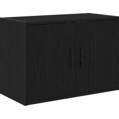 vidaXL Garagekasten 2 st spaanplaat zwart