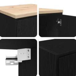 vidaXL Garagekasten 2 st spaanplaat zwart