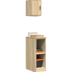 vidaXL Garagekasten 2 st Spaanplaat Sonoma eikenkleurig