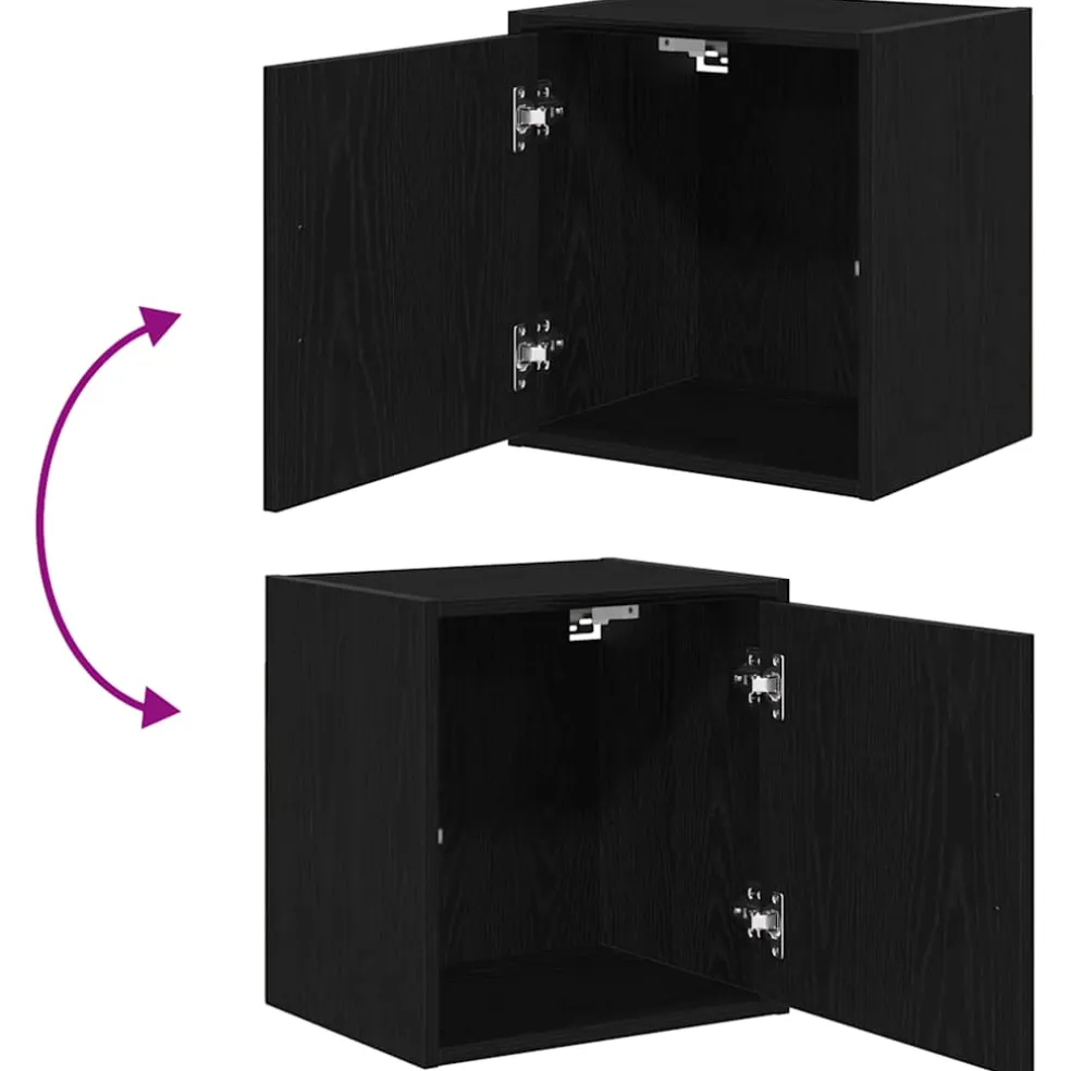 vidaXL Garagekasten 2 st spaanplaat zwart