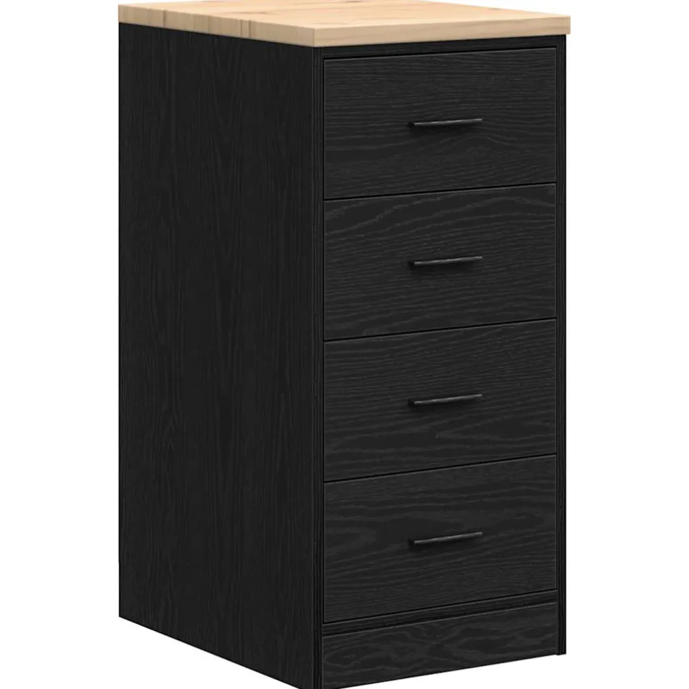 vidaXL Garagekasten 2 st spaanplaat zwart