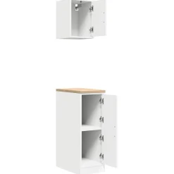vidaXL Garagekasten 2 st spaanplaat wit