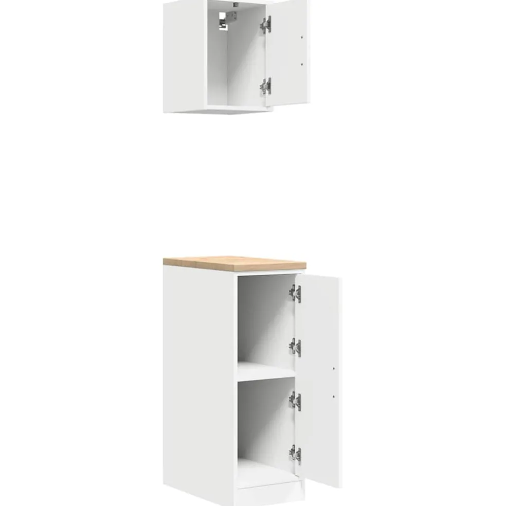 vidaXL Garagekasten 2 st spaanplaat wit