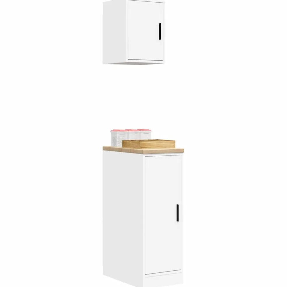 vidaXL Garagekasten 2 st spaanplaat wit