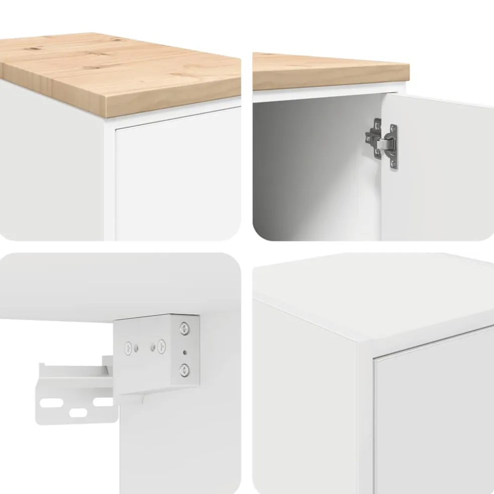 vidaXL Garagekasten 2 st spaanplaat wit