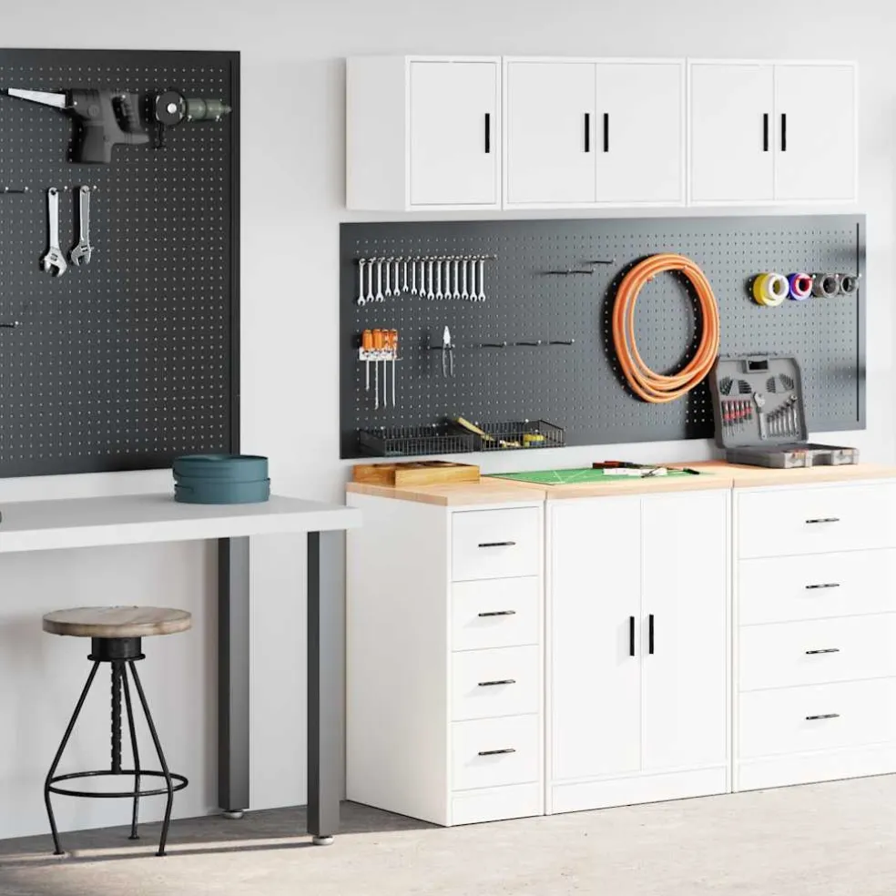 vidaXL Garagekasten 2 st Spaanplaat gerookt eiken