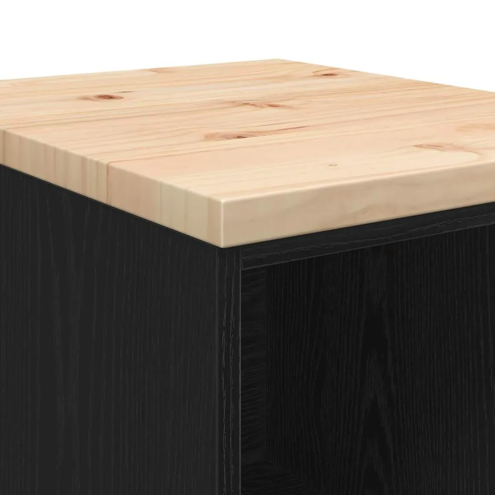 vidaXL Garagekasten 2 st spaanplaat zwart