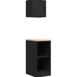 vidaXL Garagekasten 2 st spaanplaat zwart