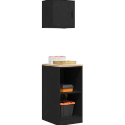 vidaXL Garagekasten 2 st spaanplaat zwart