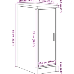 vidaXL Garagekast 30x51x85 cm massief grenenhout artisan eikenkleurig