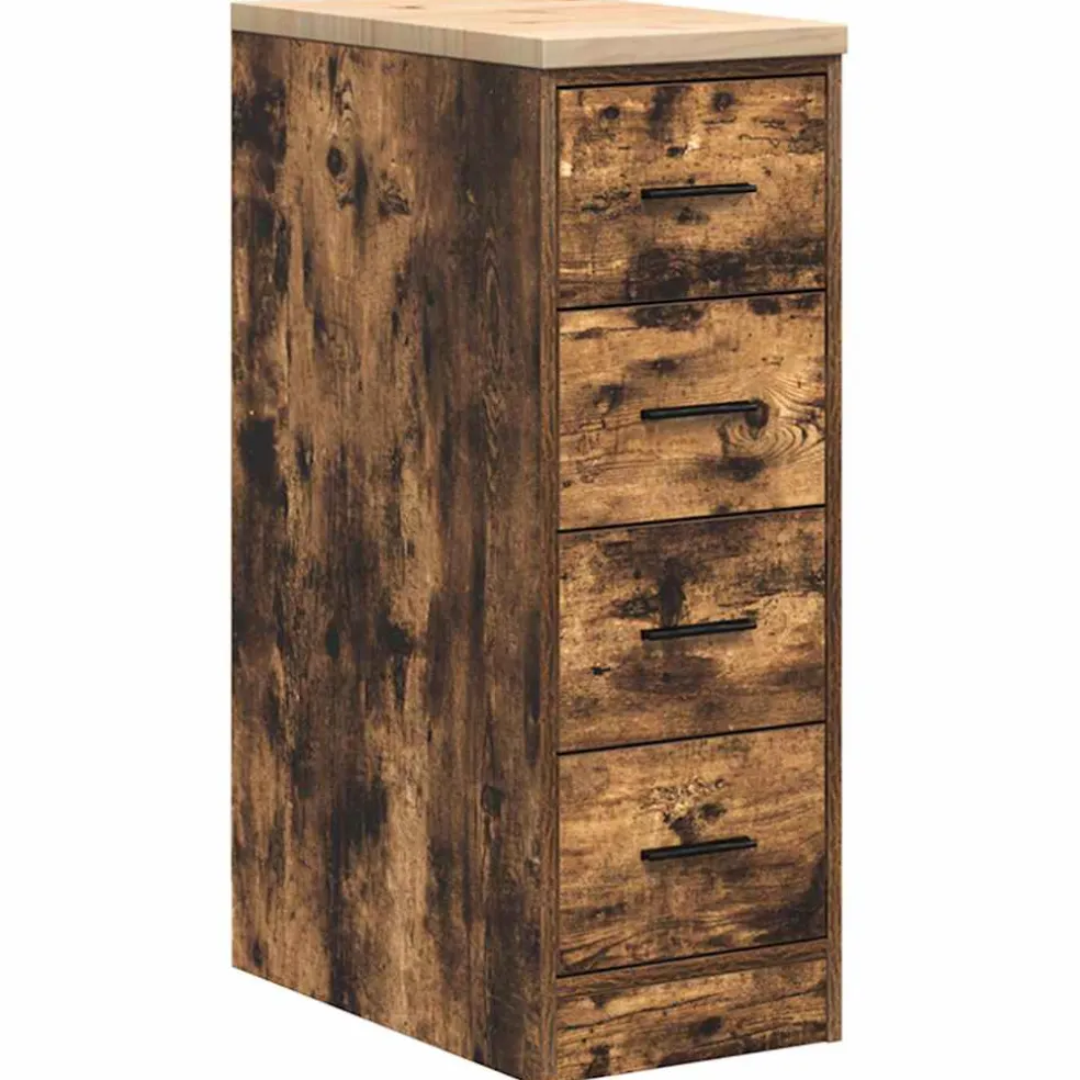 vidaXL Garagekast 30x51x85 cm massief grenenhout gerookt eiken