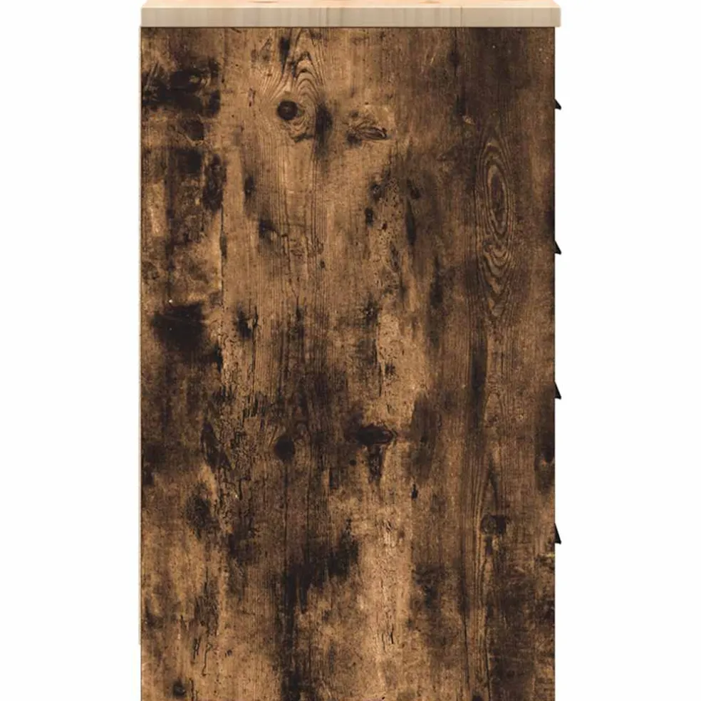 vidaXL Garagekast 30x51x85 cm massief grenenhout gerookt eiken