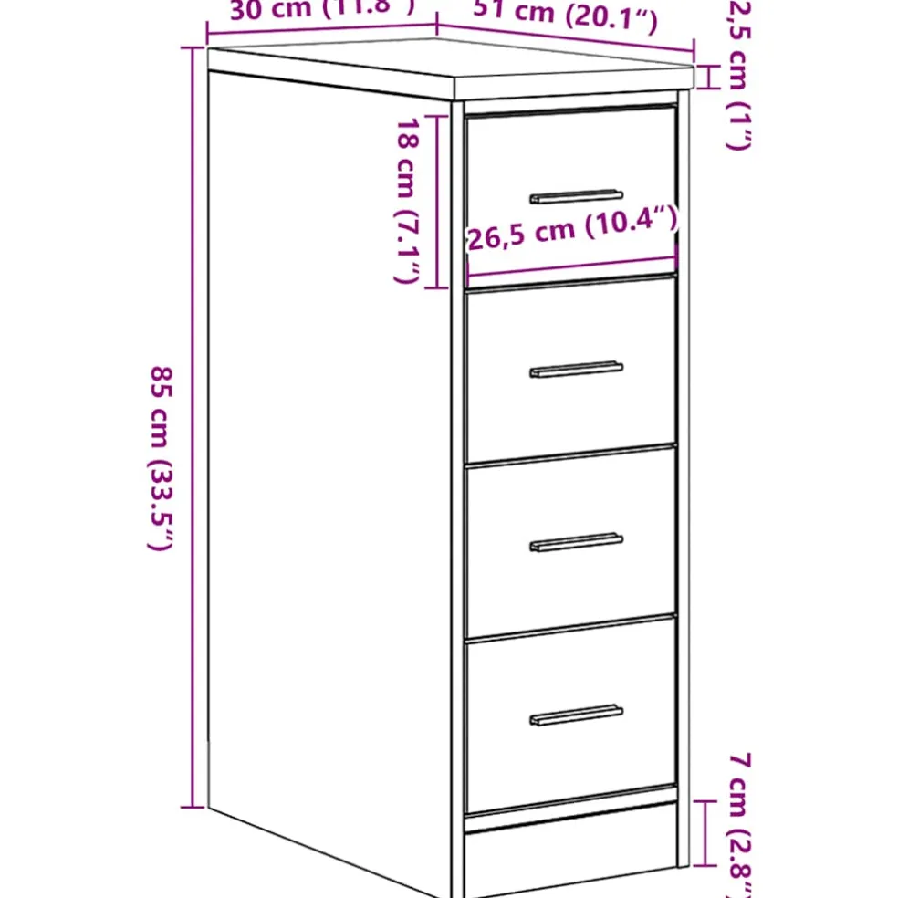 vidaXL Garagekast 30x51x85 cm massief grenenhout gerookt eiken