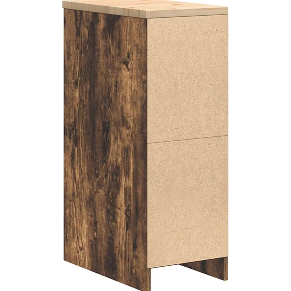 vidaXL Garagekast 30x51x85 cm massief grenenhout gerookt eiken