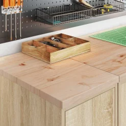 vidaXL Garagekast 30x51x85 cm massief grenenhout sonoma eikenkleurig