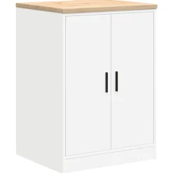 vidaXL Garagekast 60x51x85 cm massief grenenhout wit