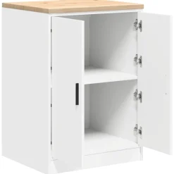 vidaXL Garagekast 60x51x85 cm massief grenenhout wit