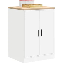 vidaXL Garagekast 60x51x85 cm massief grenenhout wit
