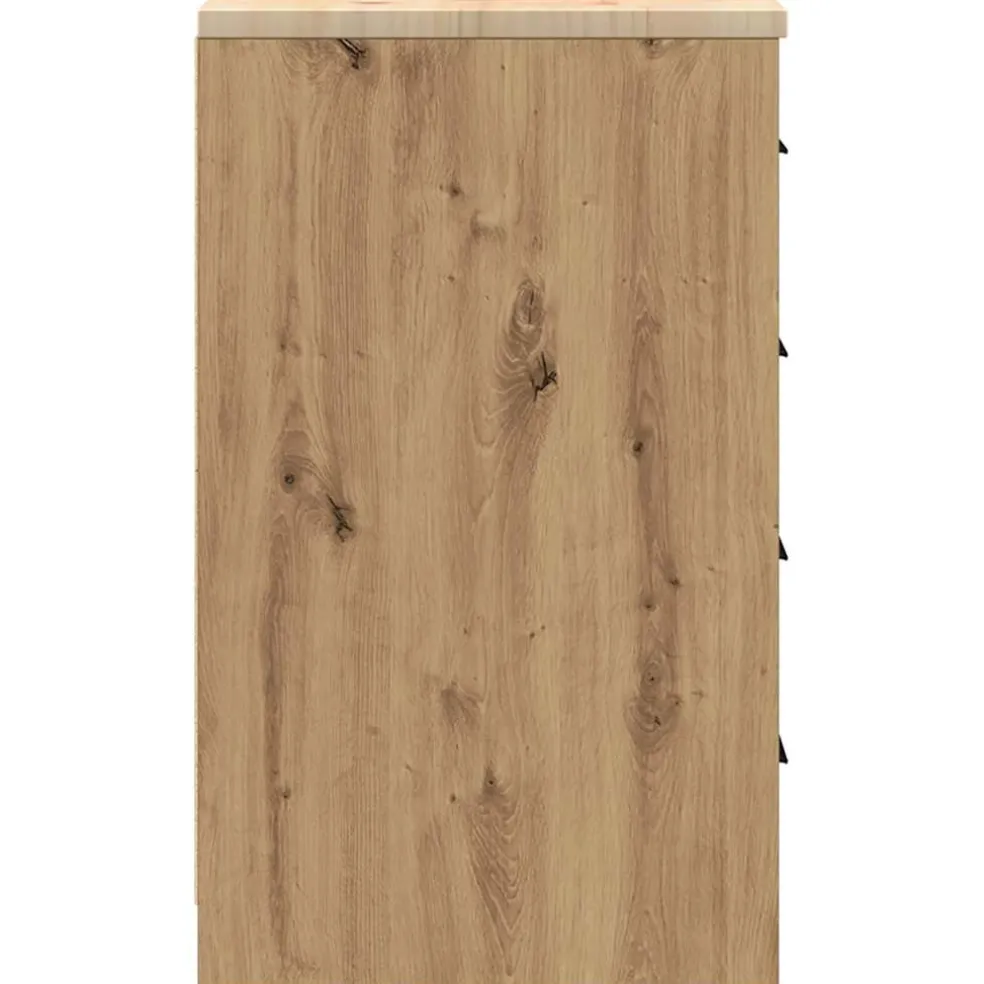 vidaXL Garagekast 60x51x85 cm massief grenenhout zwart