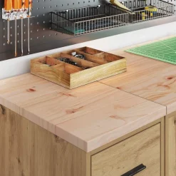 vidaXL Garagekast 60x51x85 cm massief grenenhout zwart
