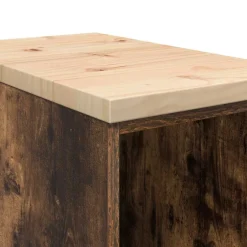 vidaXL Garagekast 30x51x85 cm massief grenenhout gerookt eiken