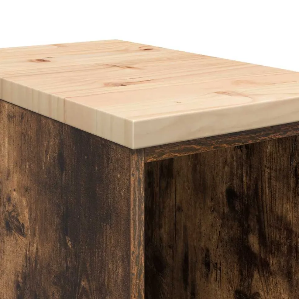 vidaXL Garagekast 30x51x85 cm massief grenenhout gerookt eiken