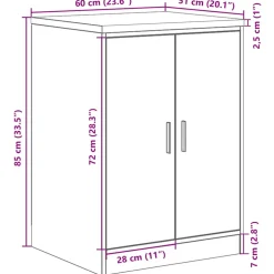 vidaXL Garagekast 30x51x85 cm massief grenenhout betongrijs