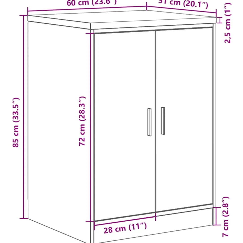 vidaXL Garagekast 30x51x85 cm massief grenenhout betongrijs