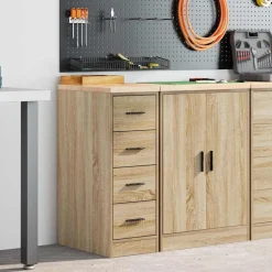 vidaXL Garagekast 30x51x85 cm massief grenenhout sonoma eikenkleurig