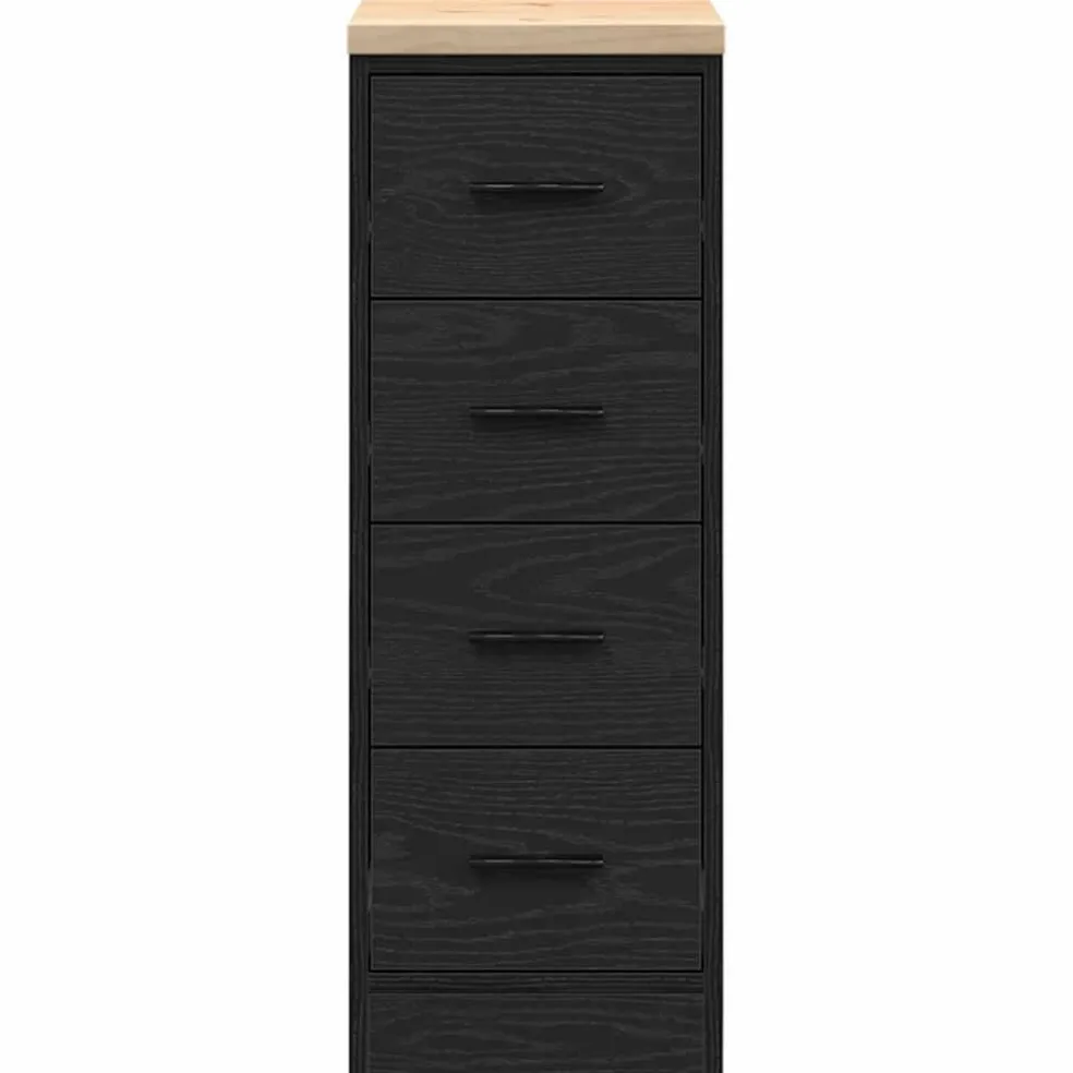 vidaXL Garagekast 30x51x85 cm massief grenenhout zwart